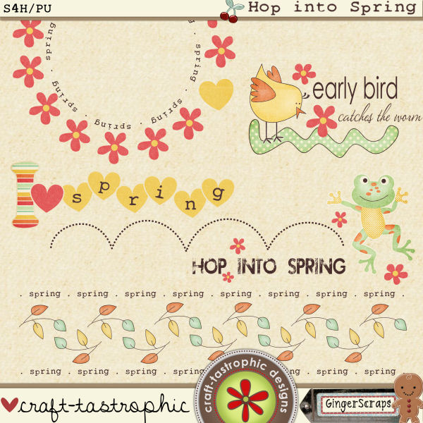 Hop Into Spring Word Art