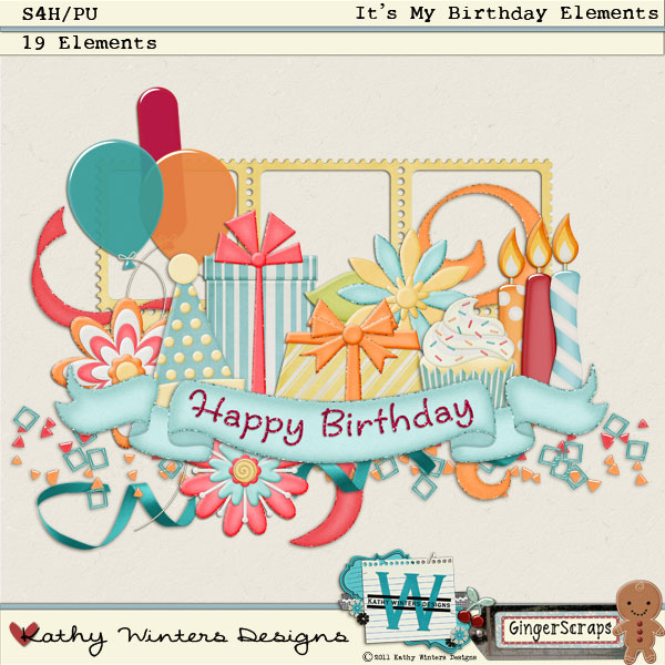 It's My Birthday Elements: by Kathy Winters