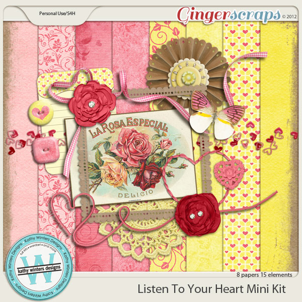 Listen To Your Heart Mini Kit by Kathy Winters Designs 
