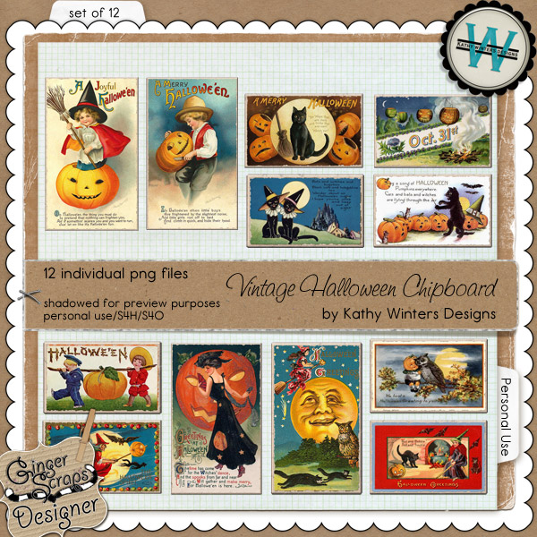 Vintage Halloween Chipboard by Kathy Winters Designs