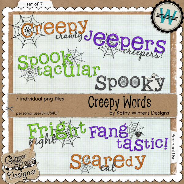 Creepy Words by Kathy Winters Designs