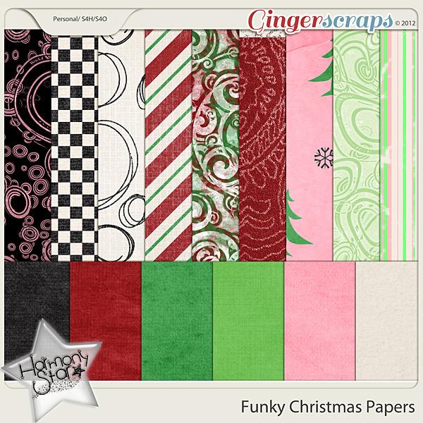 Funky Christmas Papers by Harmonystar
