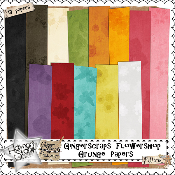GingerScraps Flowershop - Grunge Papers