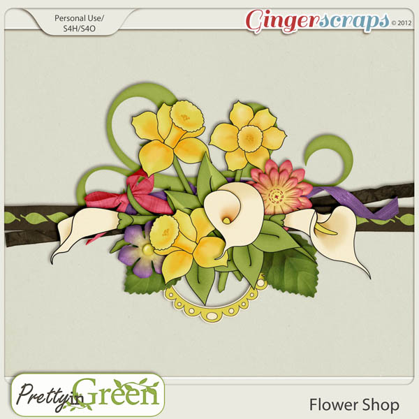 GingerScraps FlowerShop: Pretty in Green Flower Shop