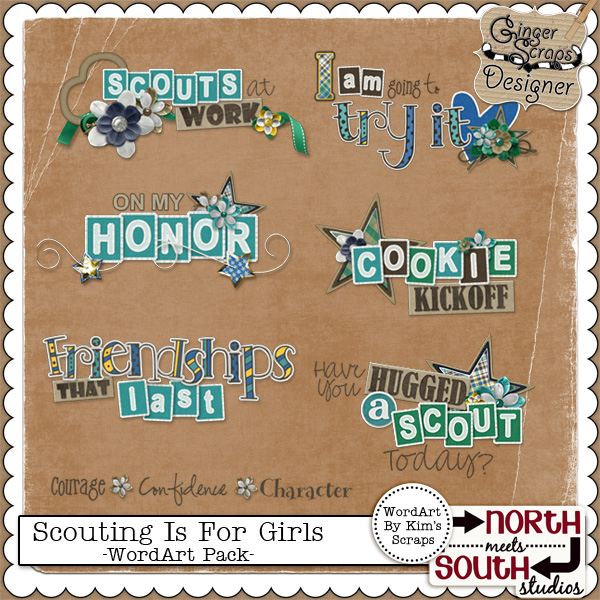Scouting Is For Girls - WordArt Pack
