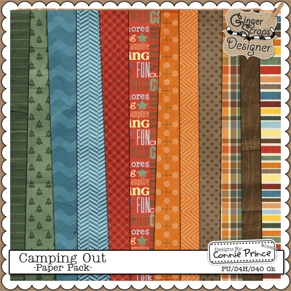 GingerScraps Campout: Paper Pack by Connie Prince