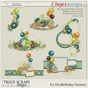 It's His Birthday Clusters by Trixie Scraps Designs