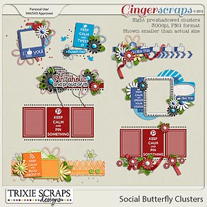 Social Butterfly Clusters by Trixie Scraps Designs