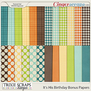 It's His Birthday Bonus Papers by Trixie Scraps Designs