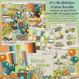 It's His Birthday Value Bundle by Trixie Scraps Designs