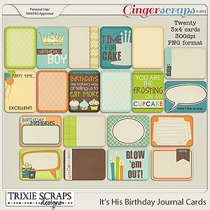 It's His Birthday Journal Cards by Trixie Scraps Designs