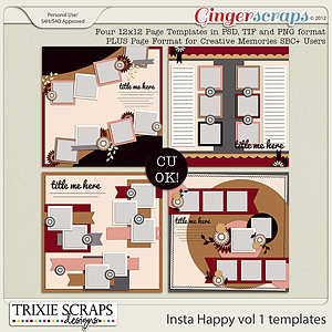 Insta Happy vol 1 template pack by Trixie Scraps Designs 