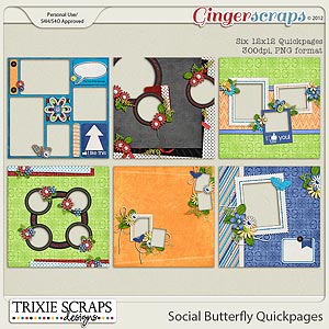 Social Butterfly Quickpages by Trixie Scraps Designs