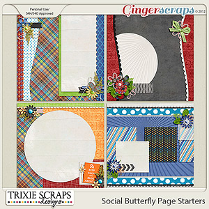 Social Butterfly Page Starters by Trixie Scraps Designs