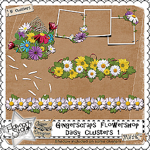 GingerScraps Flowershop - Daisy Clusters 1