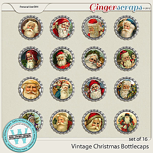 Vintage Christmas Bottlecaps by Kathy Winters Designs
