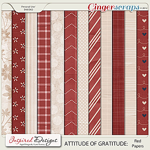 ATTITUDE OF GRATITUDE: Paper Pack (Red and Cream)