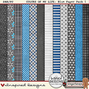COLORS OF MY LIFE: BLUE Patterned Paper Pack by Inspired Designs