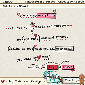 Chocolate Kisses Wordart by Kathy Winters Designs