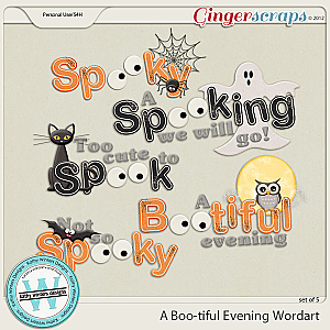 A Boo-tiful Evening Wordart by Kathy Winters Designs