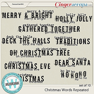 Christmas Words Repeated by Kathy Winters Designs