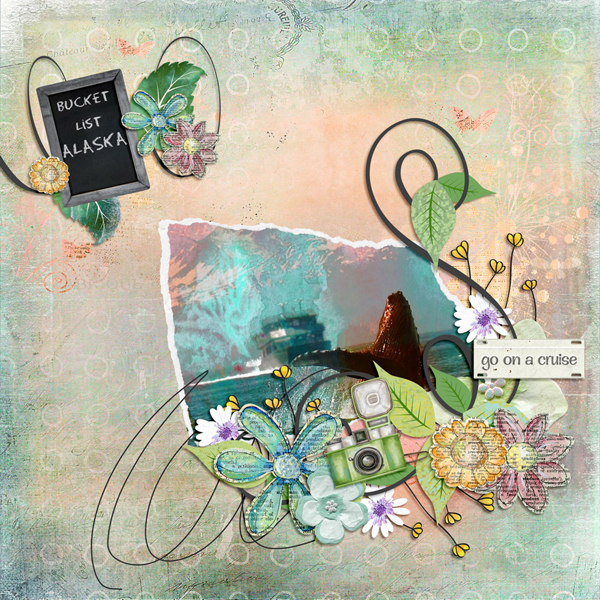 Layout using Bucket List by Snickerdoodle Designs