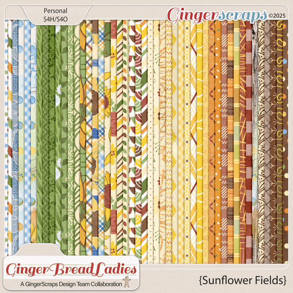 Sunflower Fields – Rustic Summer Sunflower Scrapbook Kit | GingerBread ...