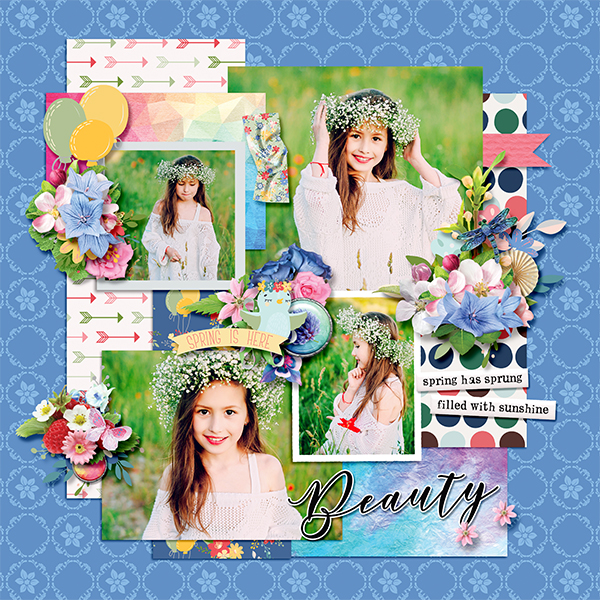 Spring Has Sprung 12x12 Scrapbook Layout Page Kit 