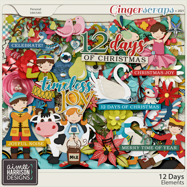 GingerScraps :: Kits :: 12 Days Of Christmas Digital Scrapbook Kit