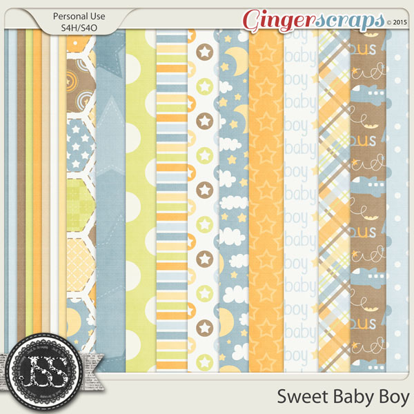 Baby Boy Digital Scrapbook Paper- 12x12 Graphic by Jooly Designs · Creative  Fabrica