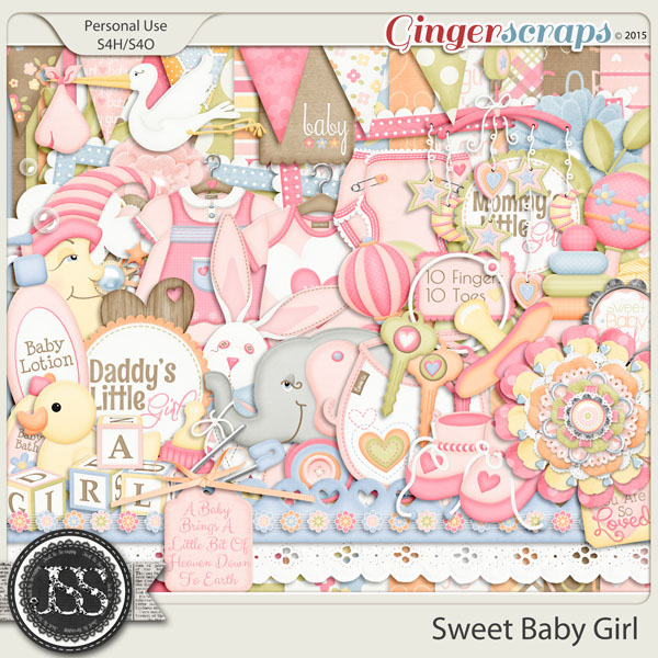 GingerScraps :: Kits :: Sweet Baby Girl Digital Scrapbooking Kit