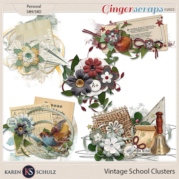 Digital scrapbooking kits back to school, Digital back to school elements,  School scrapbook embellishment, Back to school scrapbook kit