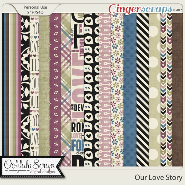 A Love Story Digital Scrapbook Kit by paislee press