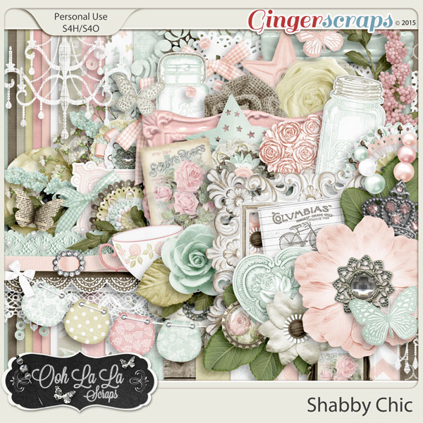 Romantic Shabby Chic Digital Papers, Scrapbooking Set for Party Supplies,  Birthday Collection Wit Air Balloon Themed for Homemade Gifts 