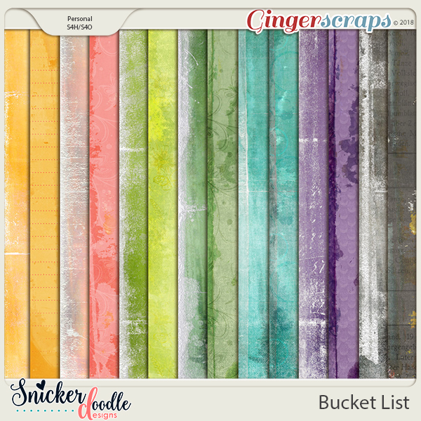 Bucket List papers by Snickerdoodle Designs