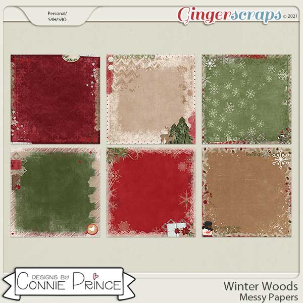 Winter Woods  - Messy Papers by Connie Prince