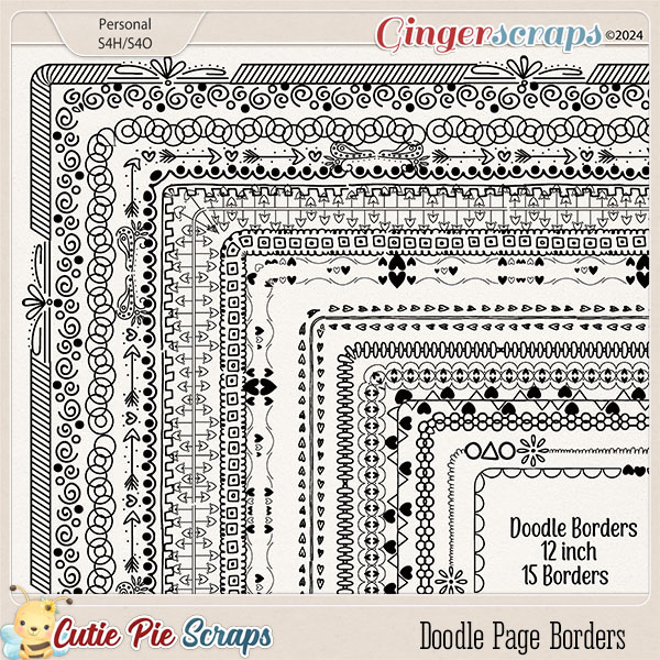 Doodle Page Borders 12X12-Vol 03