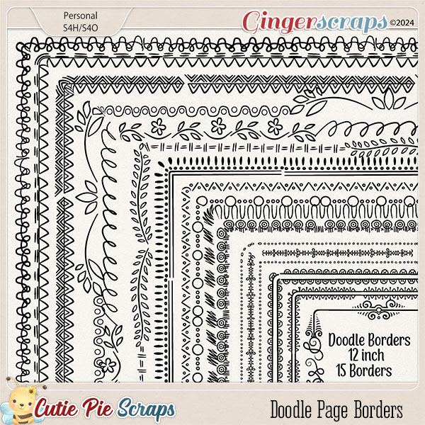 Doodle Page Borders 12X12-Vol 04