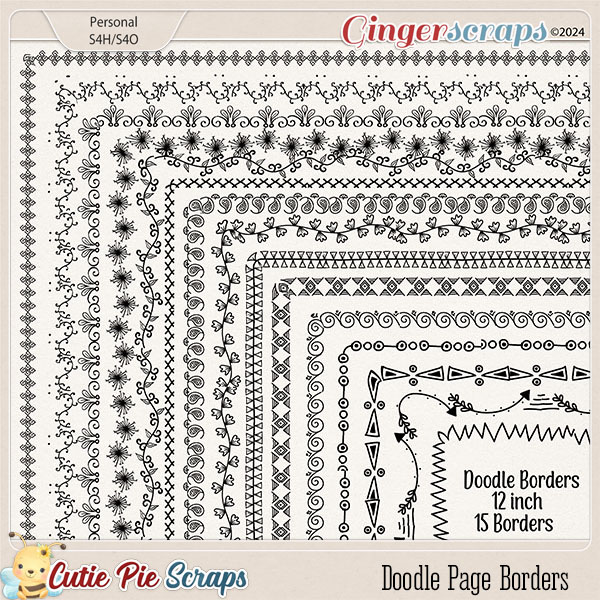 Doodle Page Borders 12X12-Vol 06