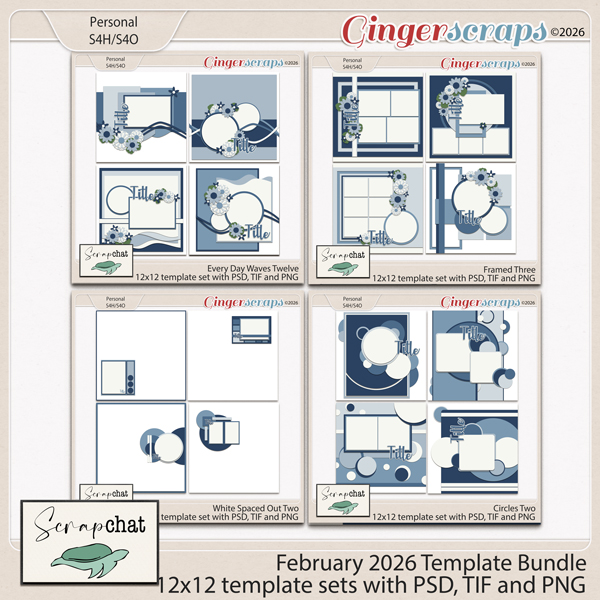 February 2026 Template Bundle by ScrapChat Designs