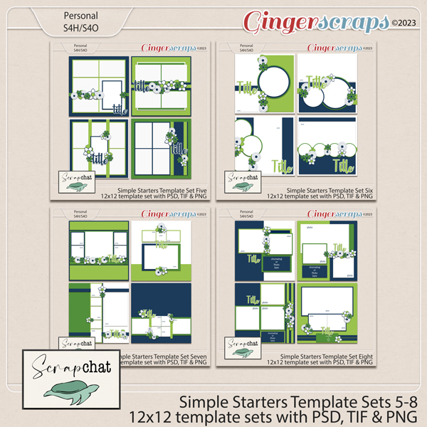 Simple Starters Template Sets 5-8 Bundle by ScrapChat Designs