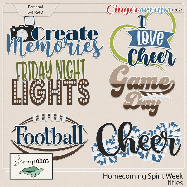 Homecoming Spirit Week Titles by ScrapChat Designs