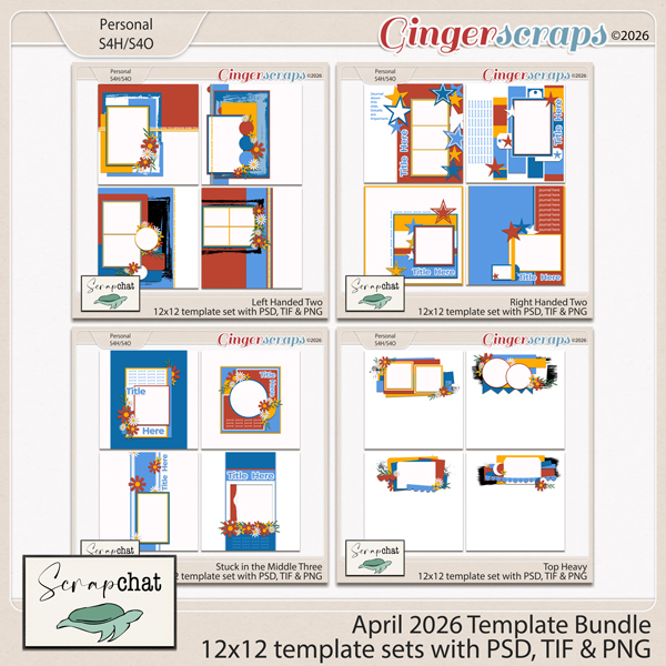 April 2026 Template Bundle by ScrapChat Designs