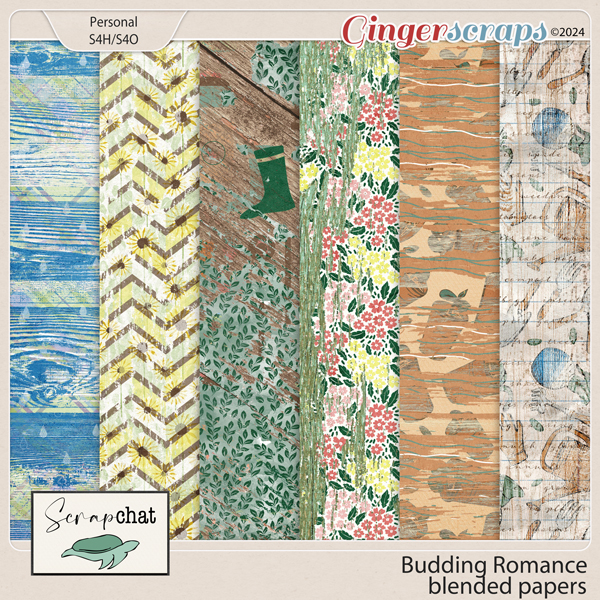 Budding Romance Blended Papers by ScrapChat Designs