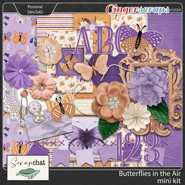 Butterflies in the Air Mini Kit by ScrapChat Designs