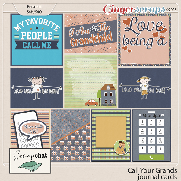 Call Your Grands Journal Cards by ScrapChat Designs