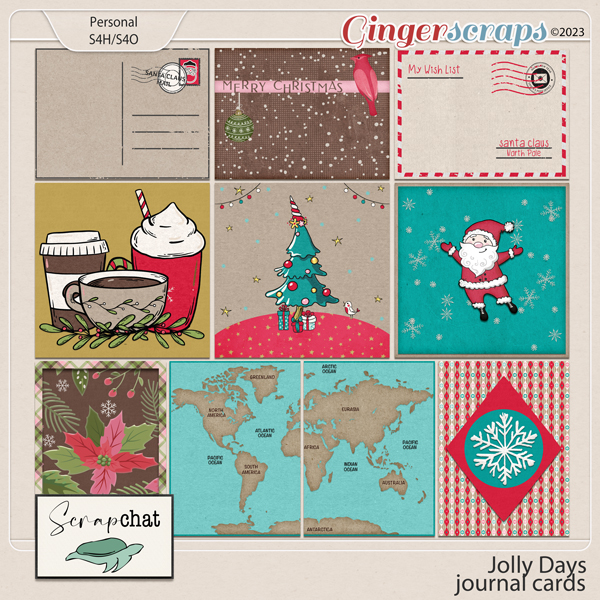 Jolly Days Journal Cards by ScrapChat Designs