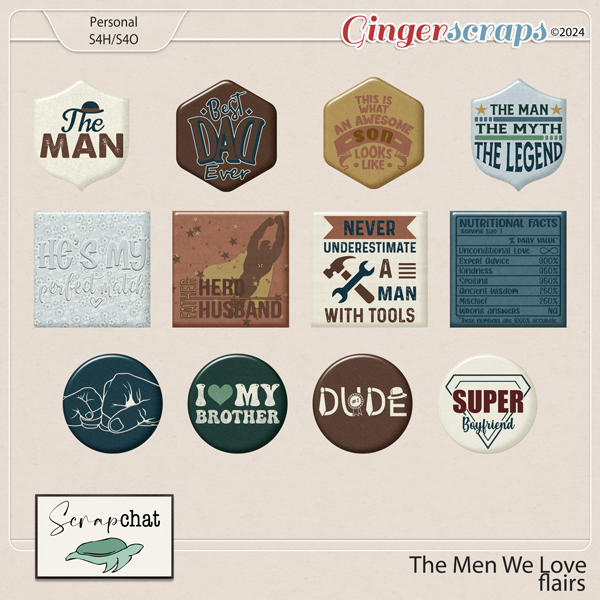 The Men We Love Flairs by ScrapChat Designs