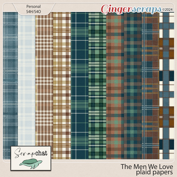 The Men We Love Plaid Papers by ScrapChat Designs