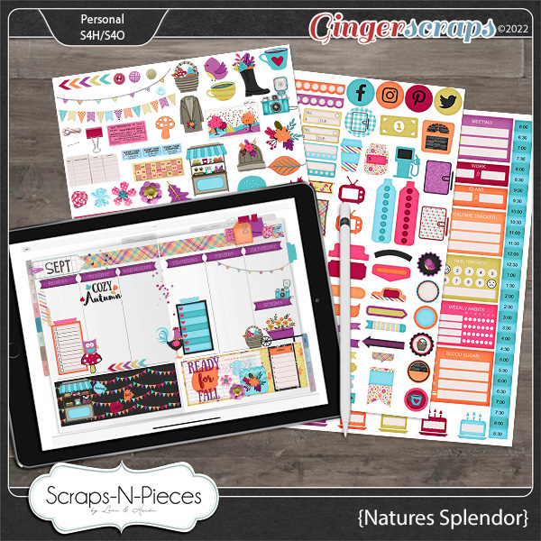 Nature's Splendor Planner Pieces by Scraps N Pieces